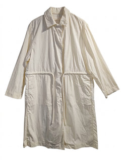 Zara Women's Drawstring Long Coat - Cream Size M - Image 1
