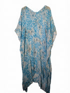 Camilla Silk Kaftan Blue Animal Print One Size - Image 1