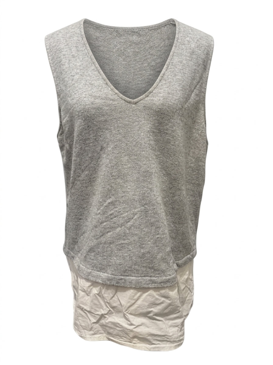 SimplyVera Vera Wang Grey Sleeveless Top Size 12 - Image 1