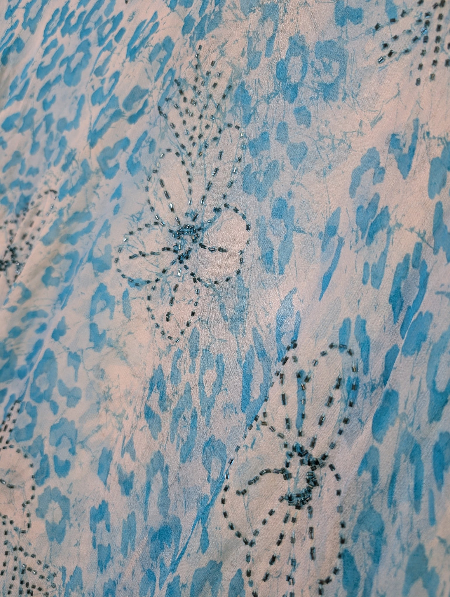 Camilla Silk Kaftan Blue Animal Print One Size - Image 2