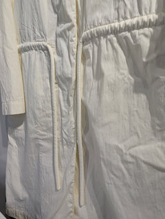 Zara Women's Drawstring Long Coat - Cream Size M - Image 5