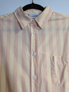 LMND The Boyfriend Shirt Striped Cotton Button-Down Peach Yellow Size S - Image 6