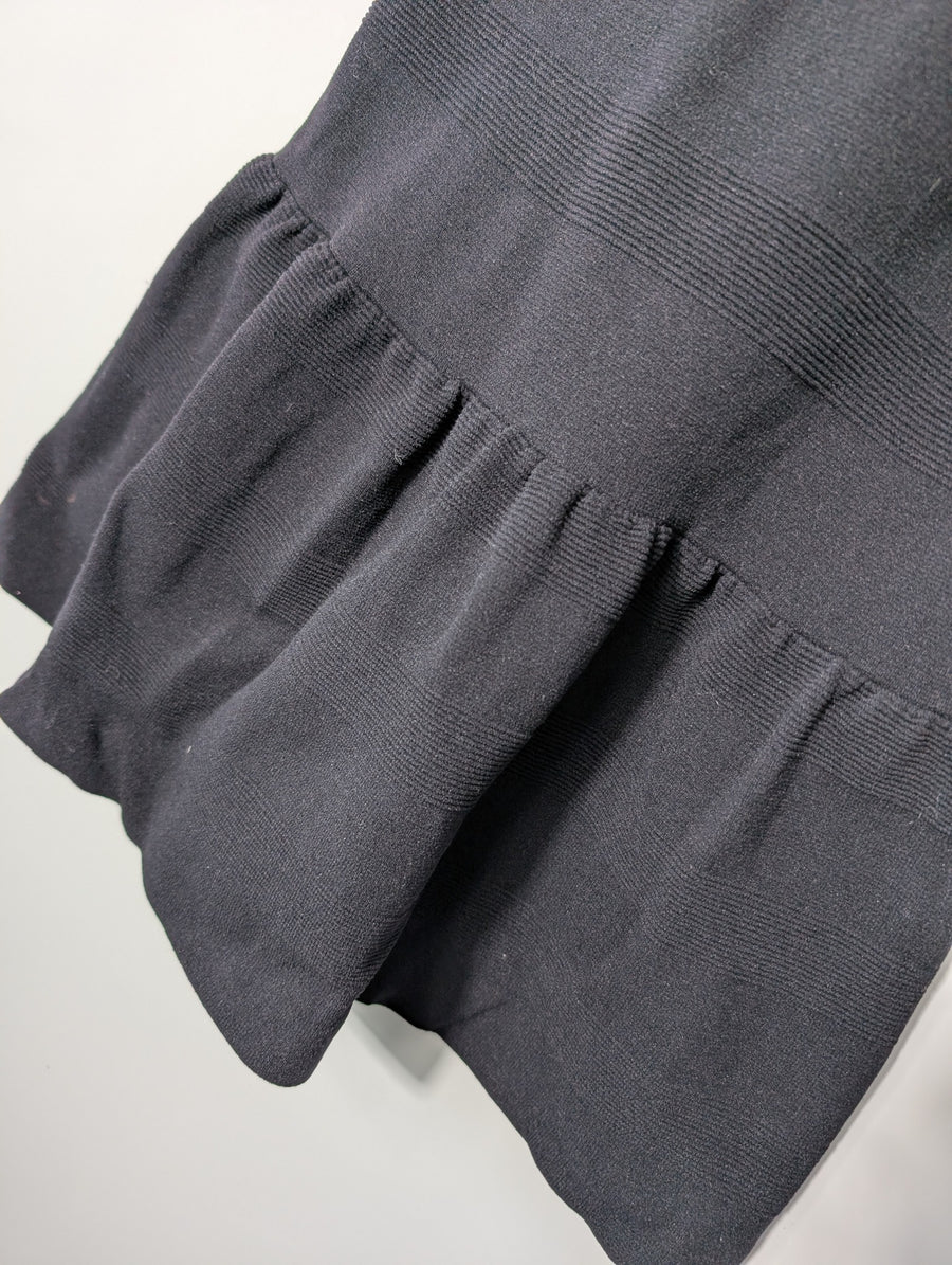 Sandro Black Knit Dress with Ruffle Hem Size 2 - Image 4