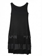 Paula Ryan Sleeveless Tiered Hem Dress Black Size M - Image 1