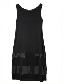 Paula Ryan Sleeveless Tiered Hem Dress Black Size M - Image 1
