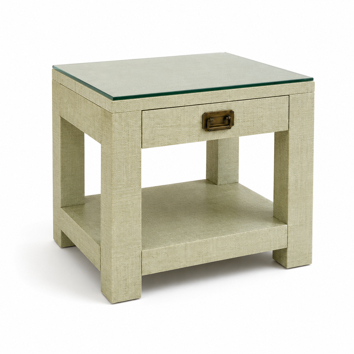 Pair Designer Grasscloth Bedside Tables From The Classic Outfitter Side Tables