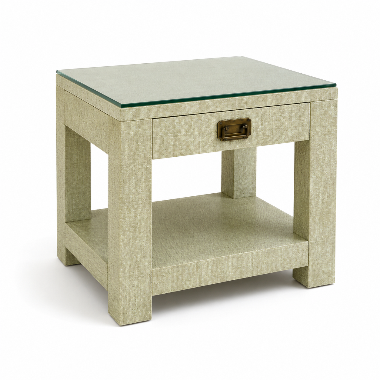 Pair Designer Grasscloth Bedside Tables From The Classic Outfitter Side Tables
