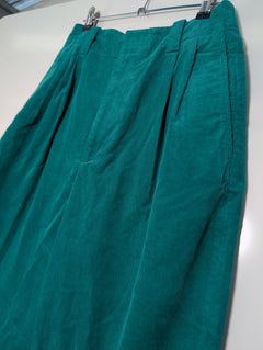 MARNI UNIQLO High-Waisted Pleated Corduroy Trousers Green Size M - Image 2