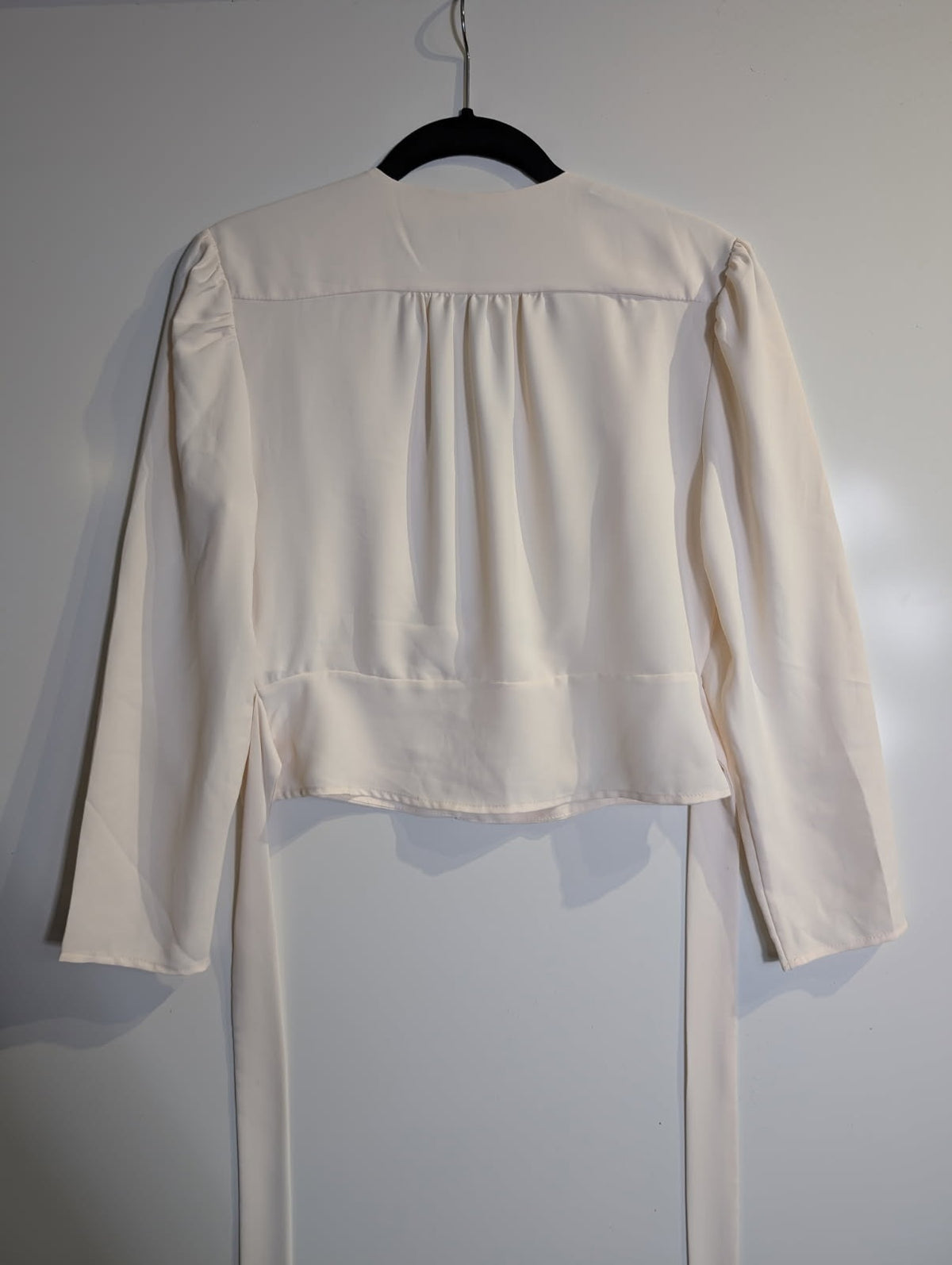Reiss V-Neck Button-Front Blouse Cream Women's UK 8 - Image 6