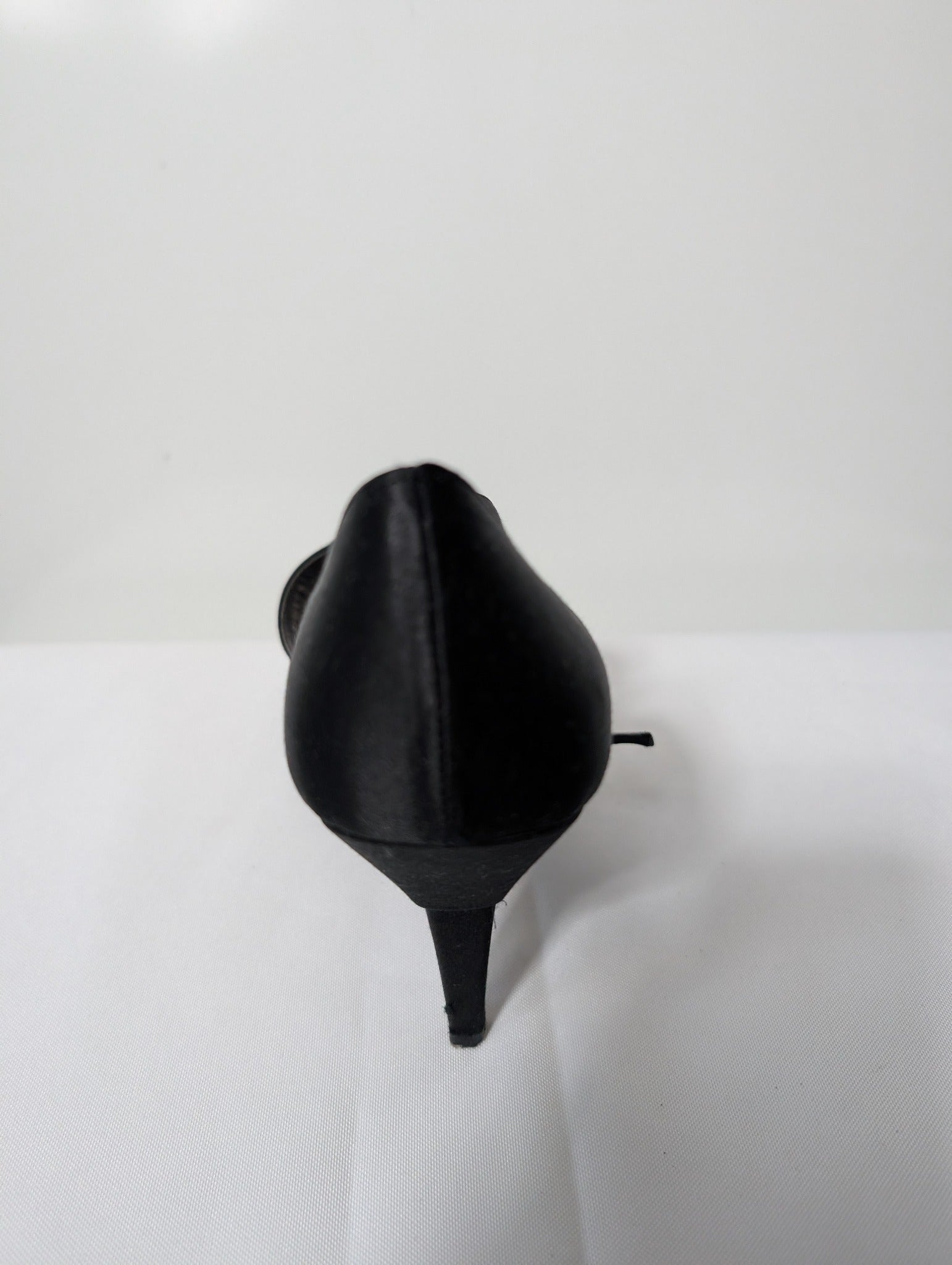 Prada Black Satin Criss-Cross Peep Toe Heels EU 38 - Image 4
