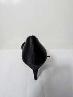 Prada Black Satin Criss-Cross Peep Toe Heels EU 38 - Image 4