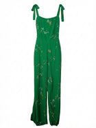 Faithfull the Brand Green Floral Tie-Strap Jumpsuit AU 8 - Image 1