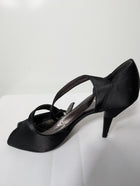 Prada Black Satin Criss-Cross Peep Toe Heels EU 38 - Image 5