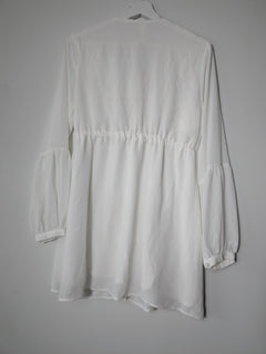 Don't Ask Amanda Long Sleeve Button-Down Mini Dress White Size S - Image 6