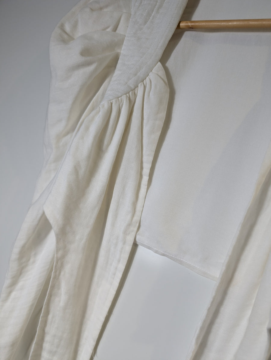 ATOÌR Puff Sleeve Tie Front Bolero Shrug White Size 8 - Image 3
