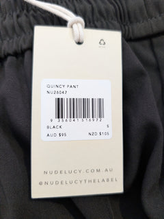 NUDELUCY Quincy Pant Wide Leg Trousers Black Size S - Image 4