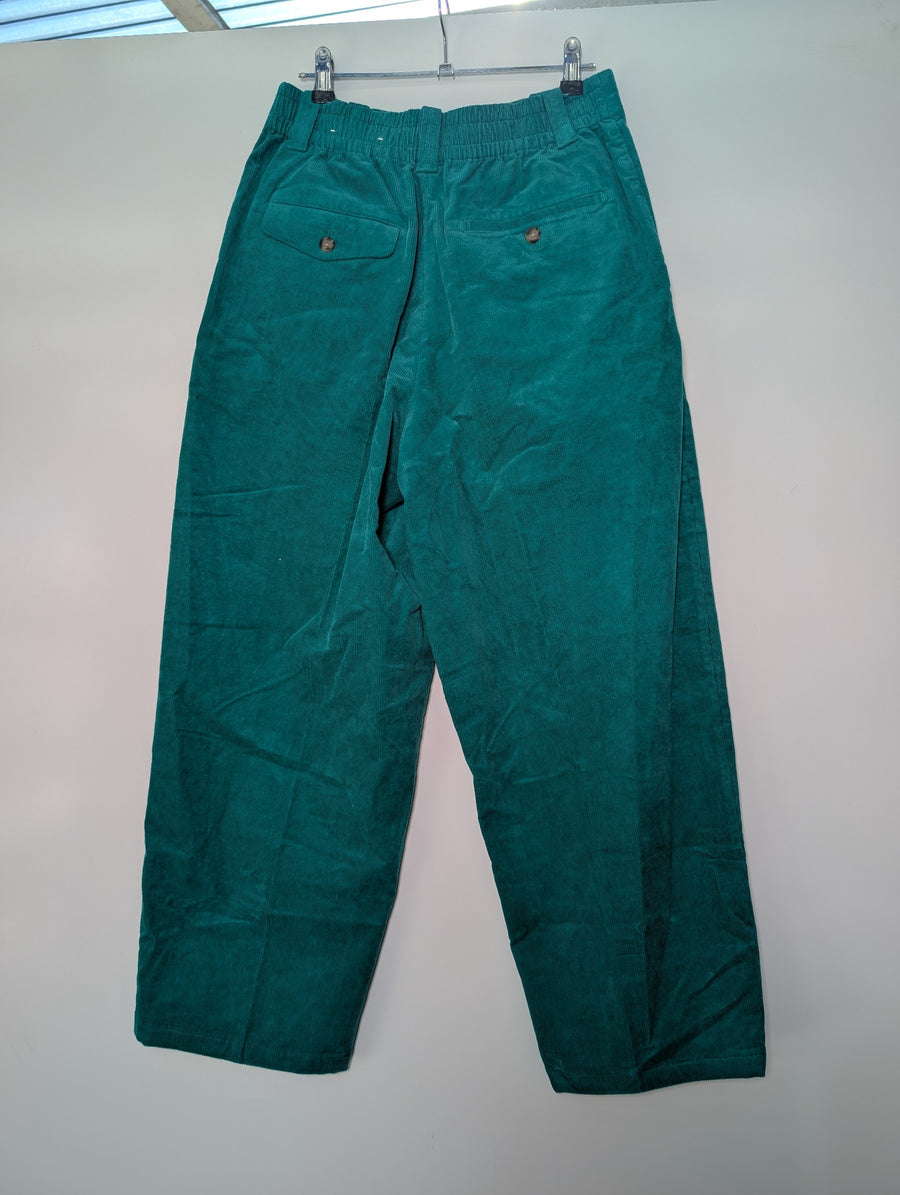 MARNI UNIQLO High-Waisted Pleated Corduroy Trousers Green Size M - Image 4