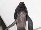 Prada Black Satin Criss-Cross Peep Toe Heels EU 38 - Image 6