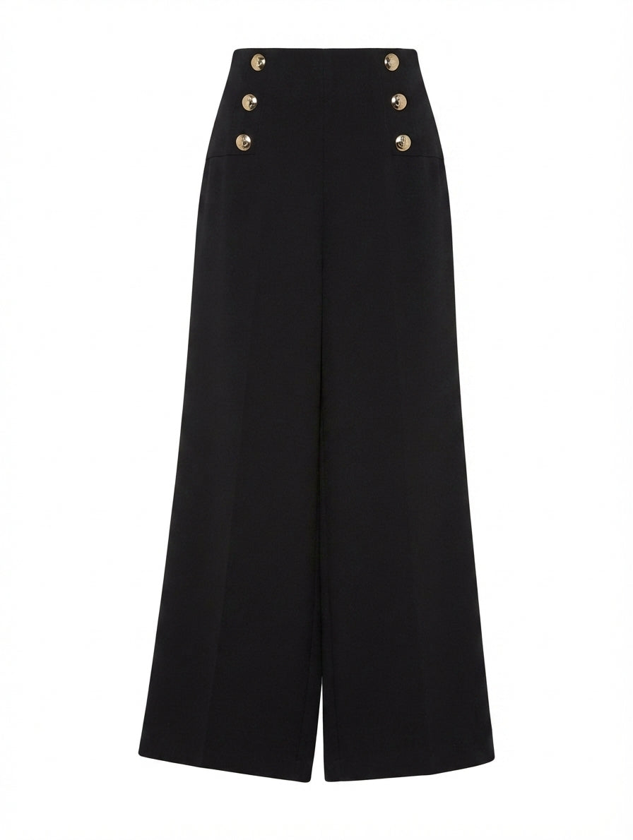 Dorothy Perkins High-Waisted Sailor Trousers Black UK 6