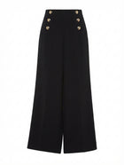 Dorothy Perkins High-Waisted Sailor Trousers Black UK 6 - Image 1