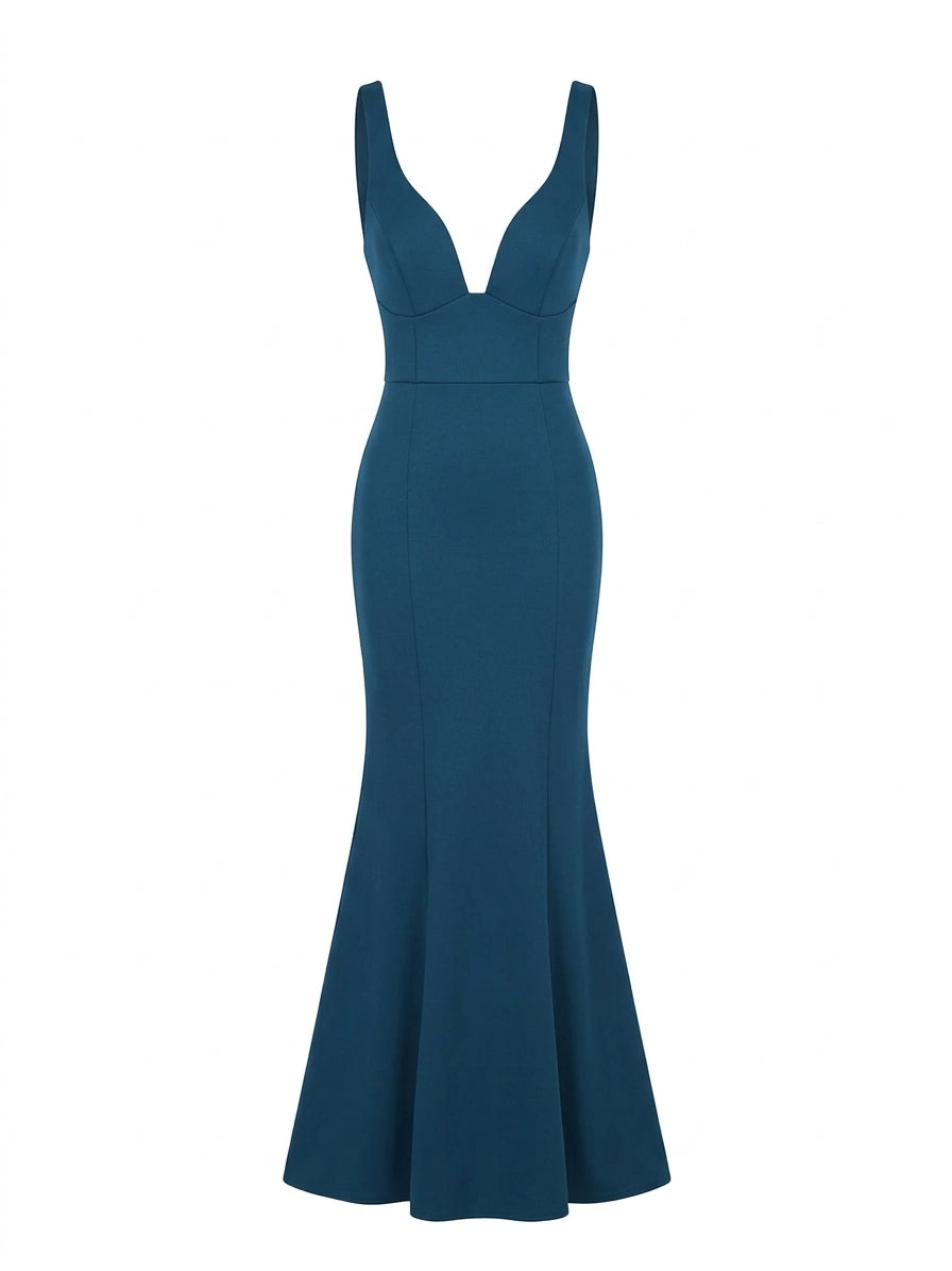 ASOS Blue Sleeveless Mermaid Hem Midi Dress - Image 1