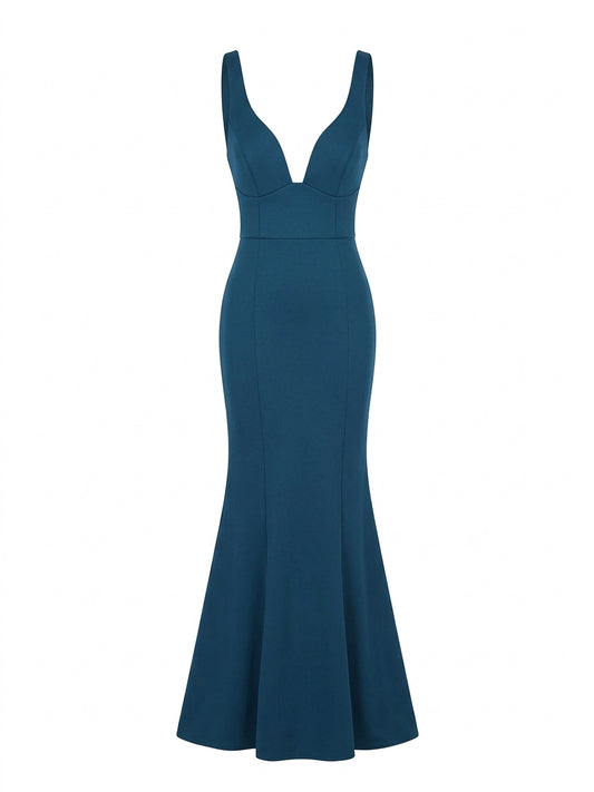ASOS Blue Sleeveless Mermaid Hem Midi Dress - Image 1
