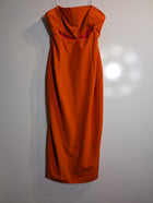 Bianca Spender Strapless Cut-Out Midi Dress Orange - Image 6