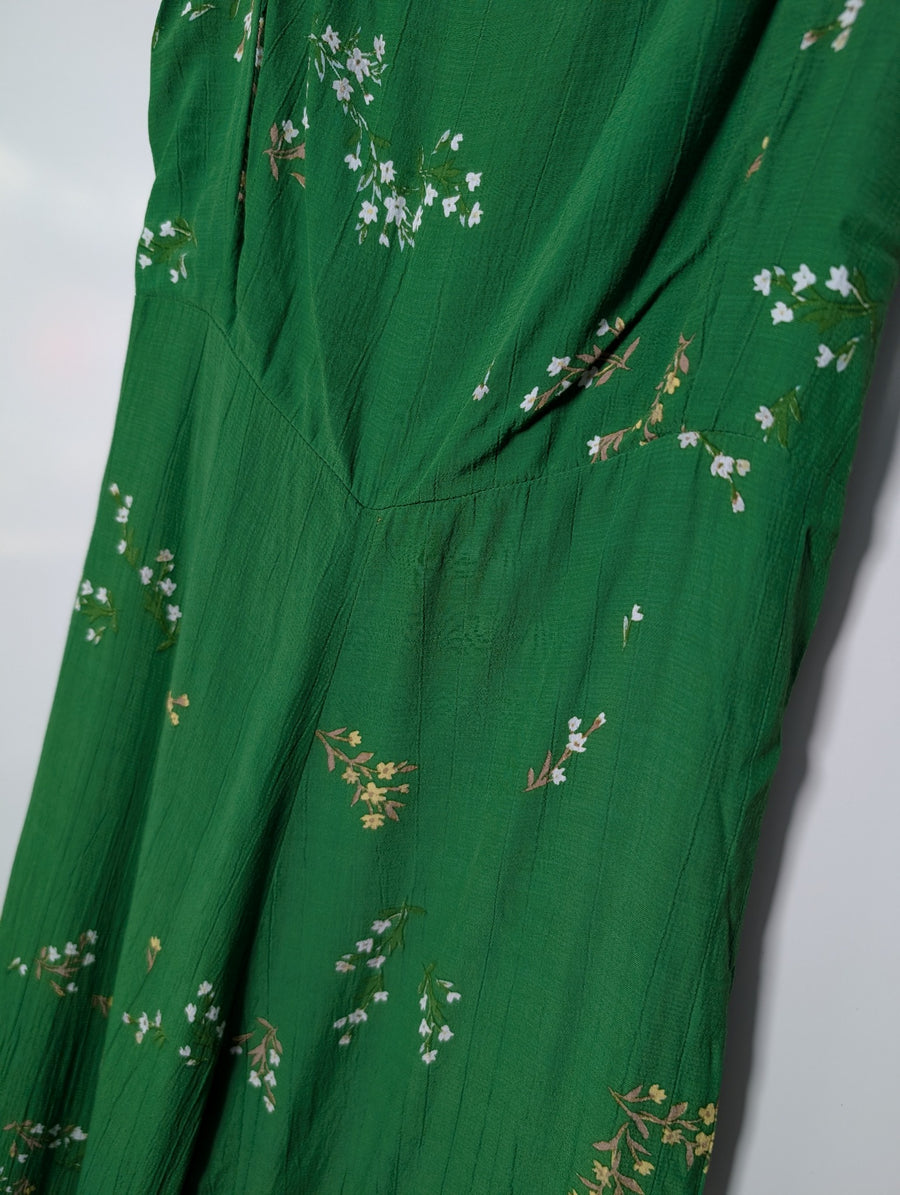 Faithfull the Brand Green Floral Tie-Strap Jumpsuit AU 8 - Image 4