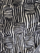 PROVA Silk Scarf Black & White Abstract Print with Beaded Fringe - Image 6