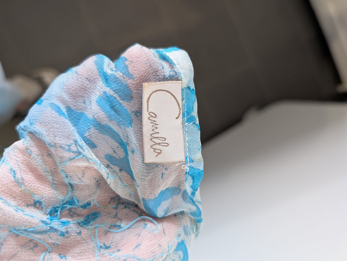 Camilla Silk Kaftan Blue Animal Print One Size - Image 6