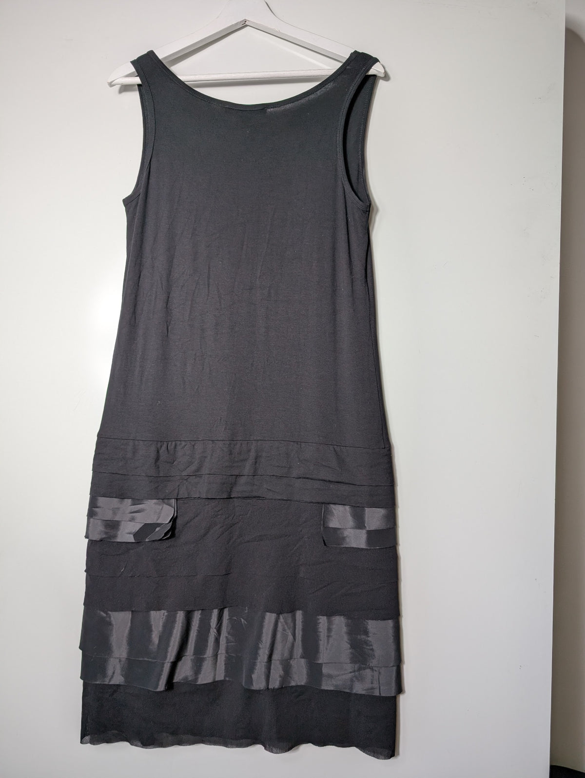 Paula Ryan Sleeveless Tiered Hem Dress Black Size M - Image 5