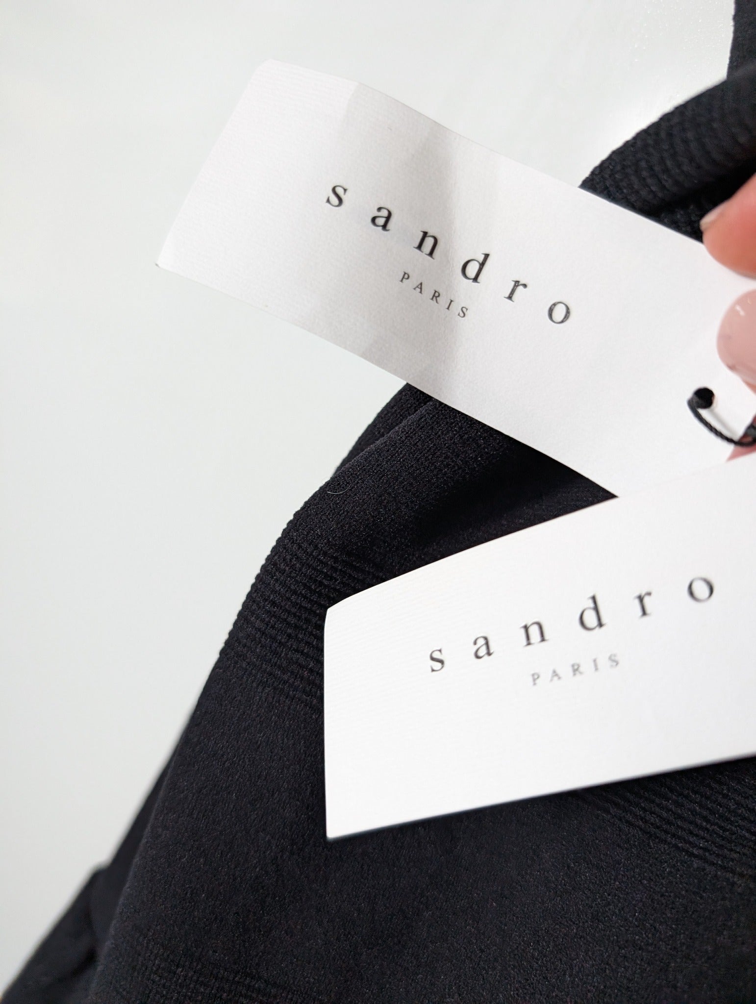 Sandro Black Knit Dress with Ruffle Hem Size 2 - Image 8