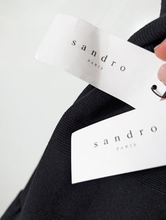 Sandro Black Knit Dress with Ruffle Hem Size 2 - Image 8