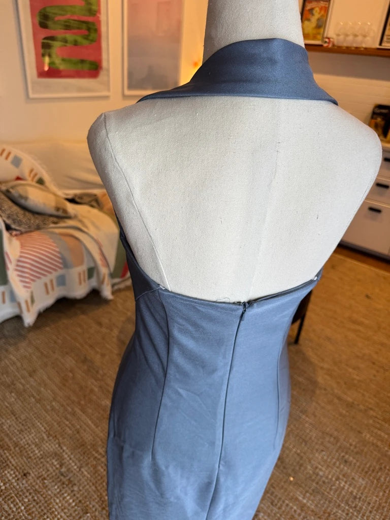 EIK Halter-Neck Dress Blue/Grey - Image 6