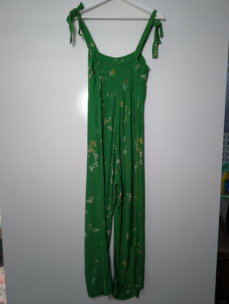 Faithfull the Brand Green Floral Tie-Strap Jumpsuit AU 8 - Image 5