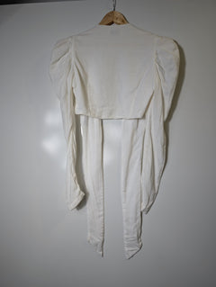 ATOÌR Puff Sleeve Tie Front Bolero Shrug White Size 8 - Image 5
