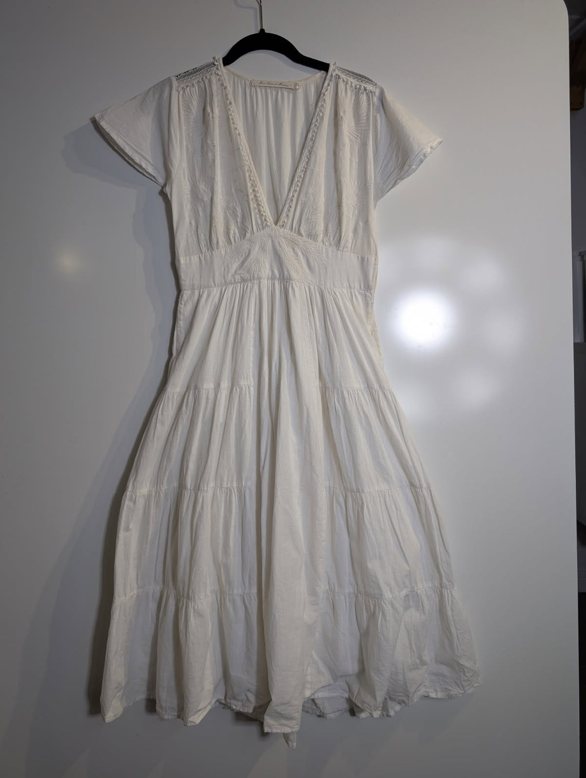 Marie Louise de Monterey Tiered Midi Dress White Size 8 - Image 6