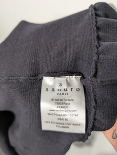 Sandro Black Knit Dress with Ruffle Hem Size 2 - Image 10