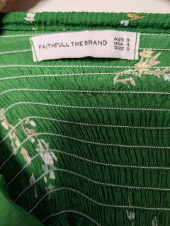 Faithfull the Brand Green Floral Tie-Strap Jumpsuit AU 8 - Image 6