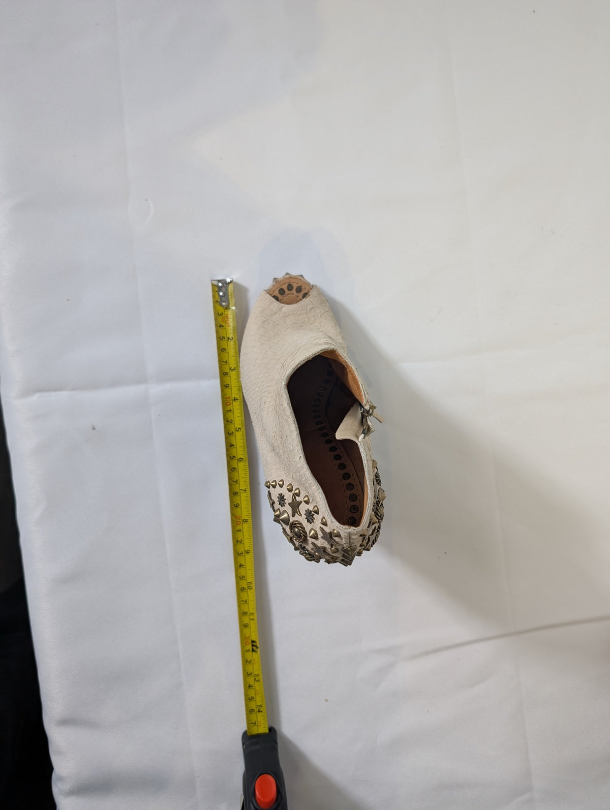 Givenchy Studded Peep-Toe Ankle Boots Beige Leather - Image 9