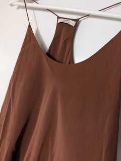 GRANA Silk Racerback Camisole and Shorts Set Brown Size M/S - Image 2