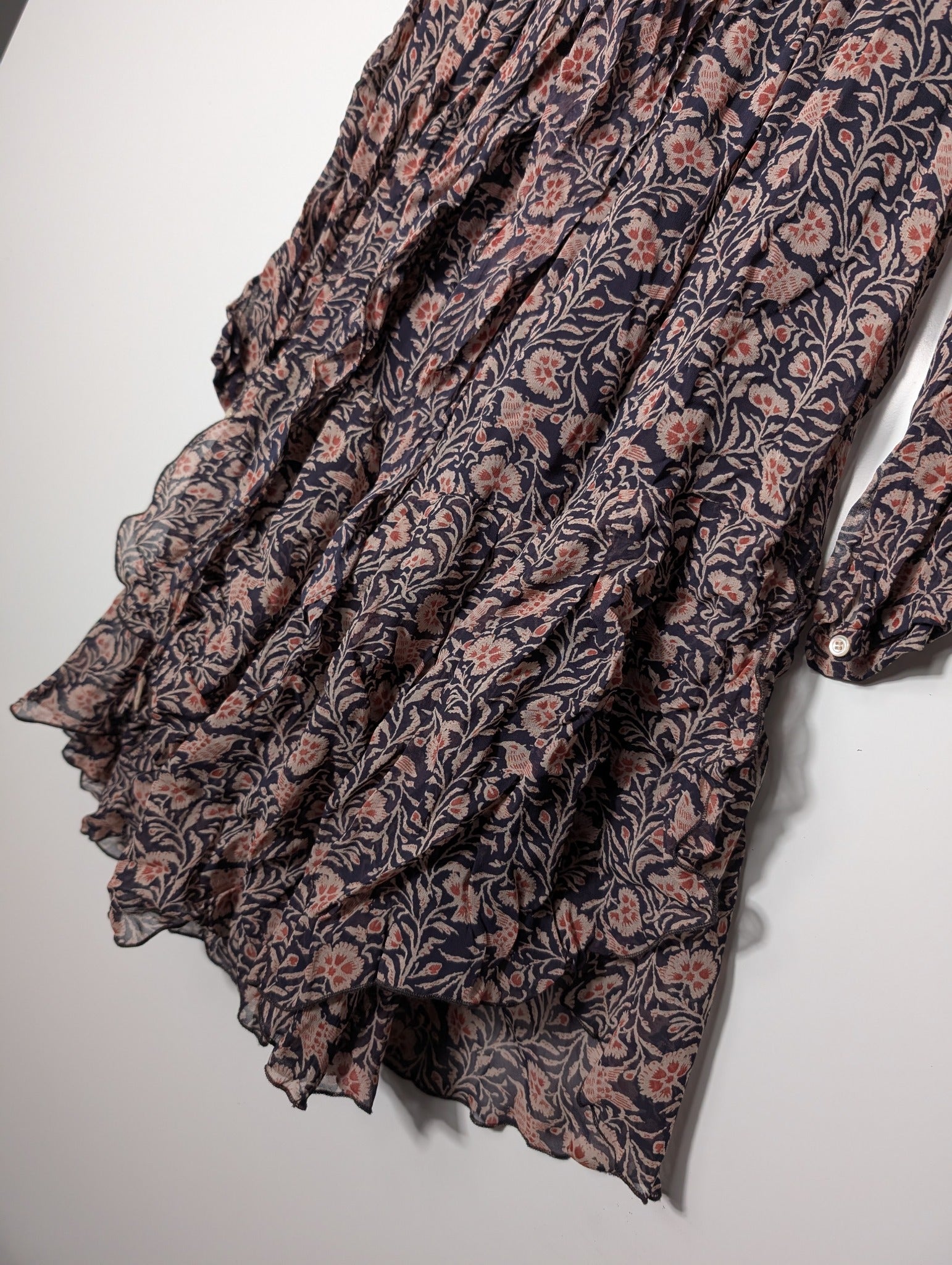 Isabel Marant Etoile Silk Maxi Dress Floral Smocked Bodice Size 36 - Image 2