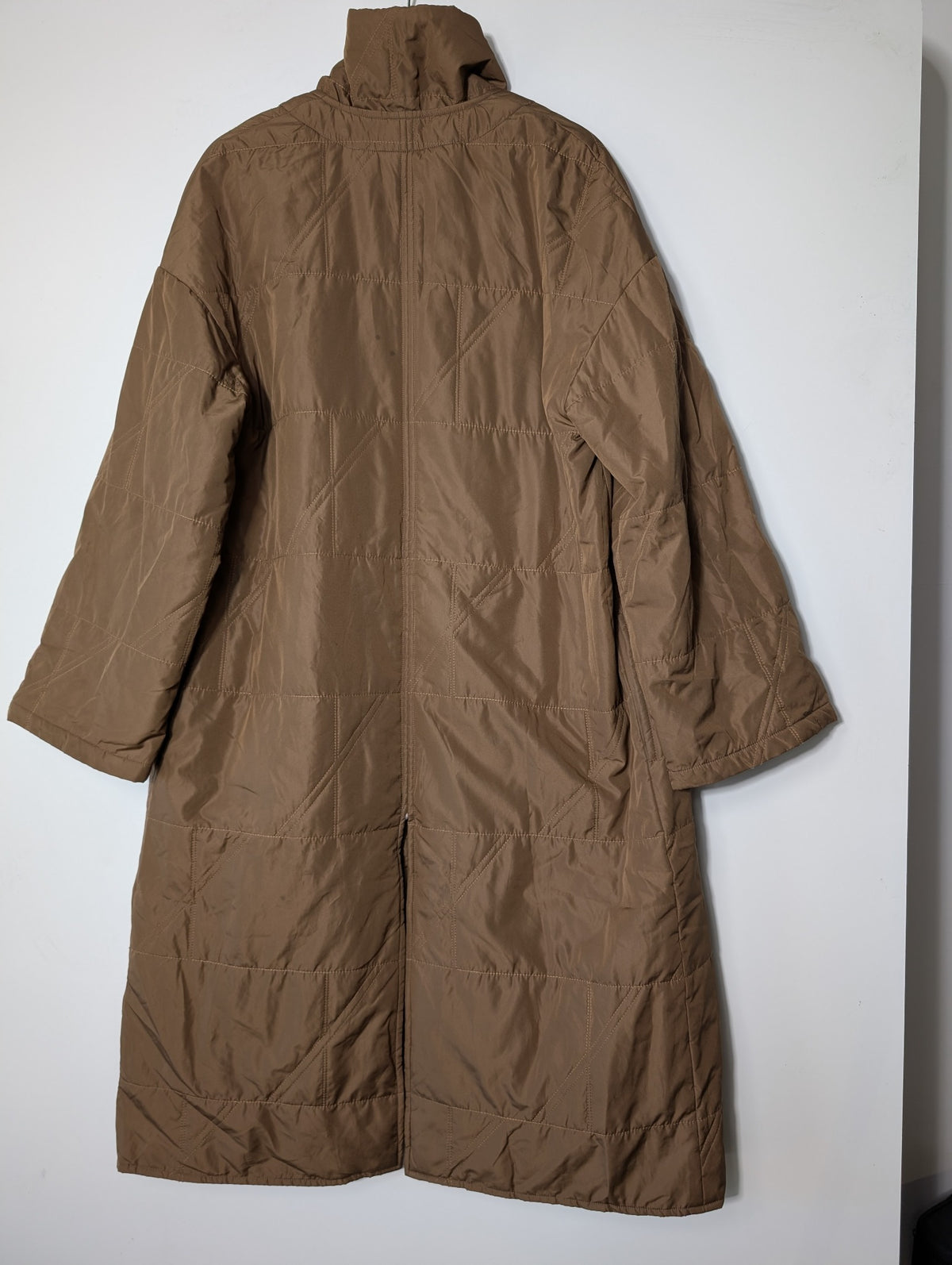 Ginger & Smart Quilted Long Coat Brown Size 8 - Image 4