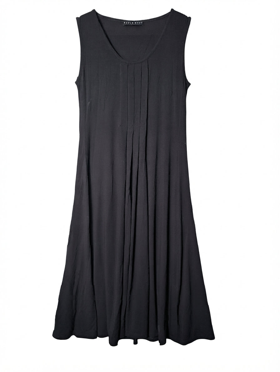 Paula Ryan Sleeveless Pleated Dress Black Size M - Image 1