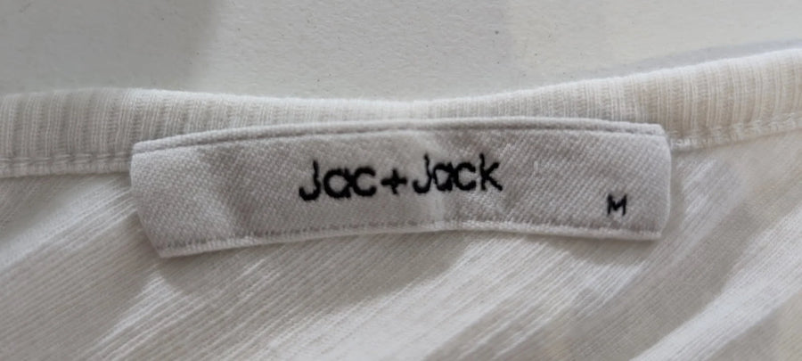 Jac+Jack White Ribbed V-Neck Tank Top - Image 3