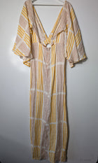 Johanna Ortiz Striped Linen Blend Maxi Dress Size S - Image 5