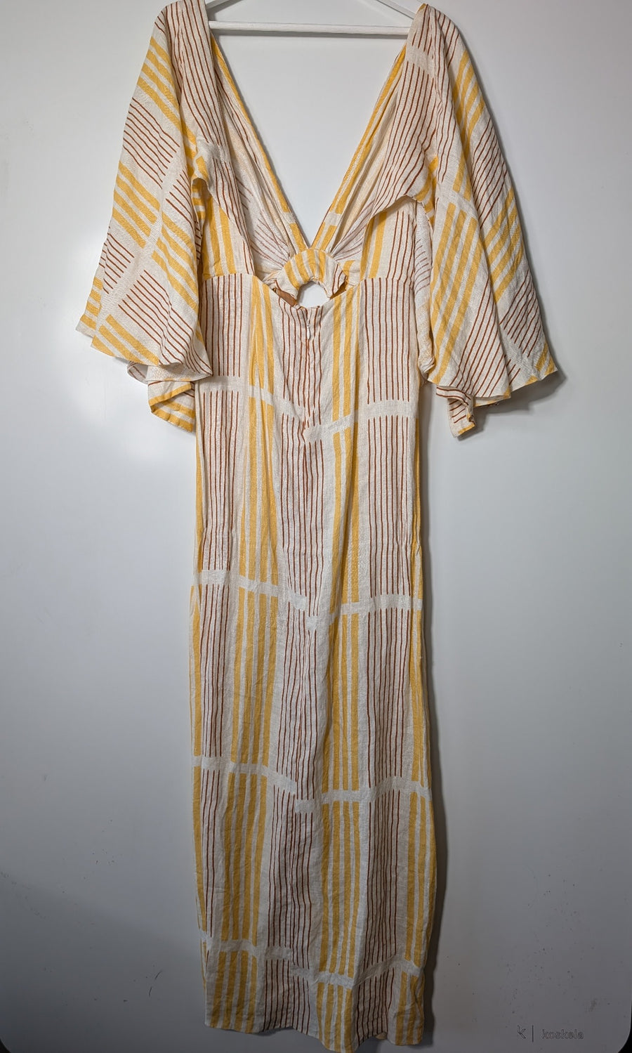 Johanna Ortiz Striped Linen Blend Maxi Dress Size S - Image 5