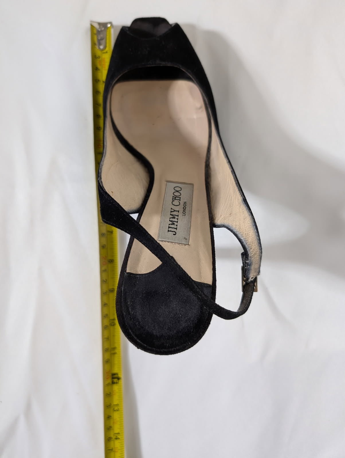 Jimmy Choo Black Suede Peep Toe Slingback Platform Heels - EU 41 - Image 5