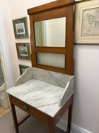 Antique Timber Washstand with Marble Top and Mirror - Image 5