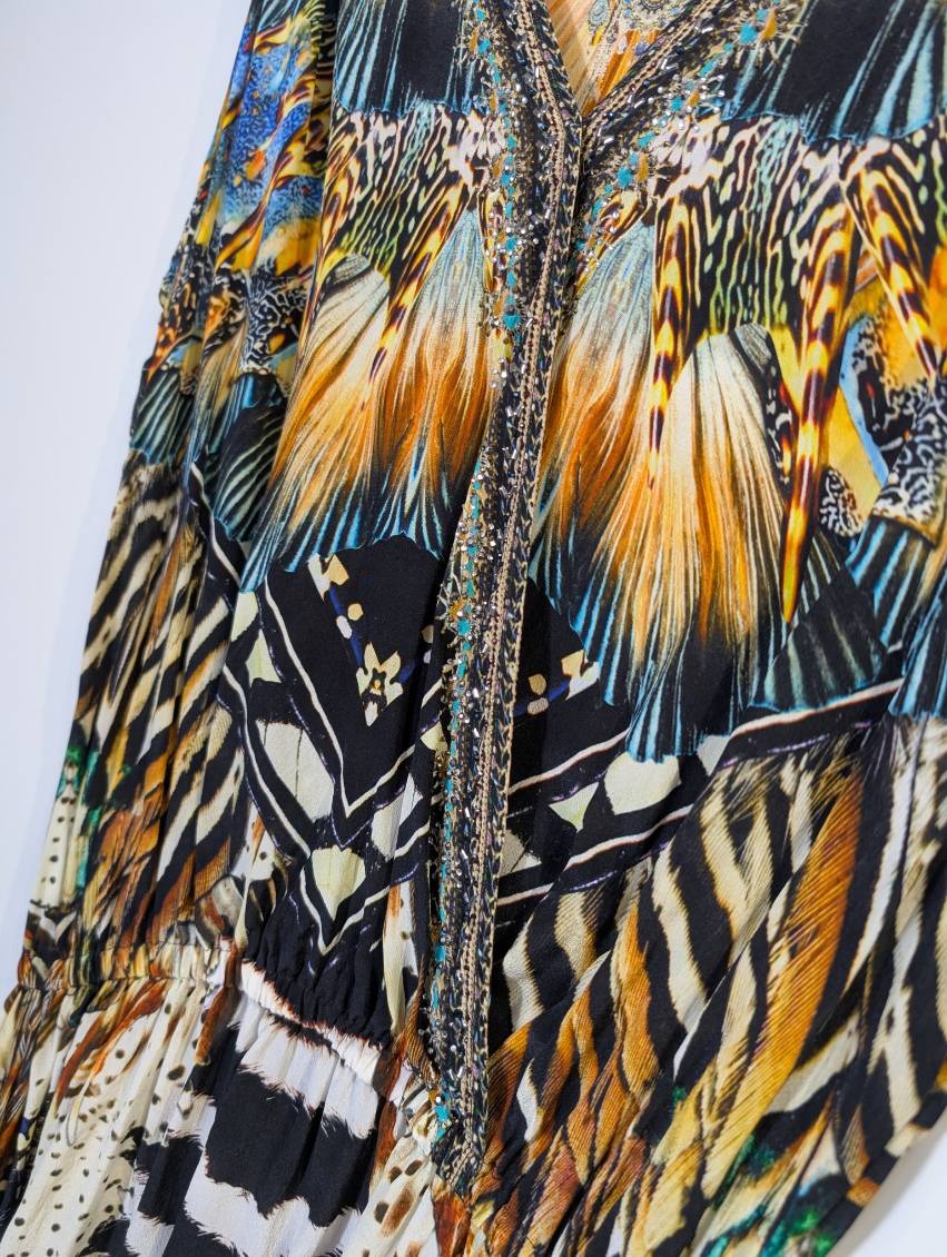 Camilla Silk Dress As Within Embellished V-Neck - Image 4